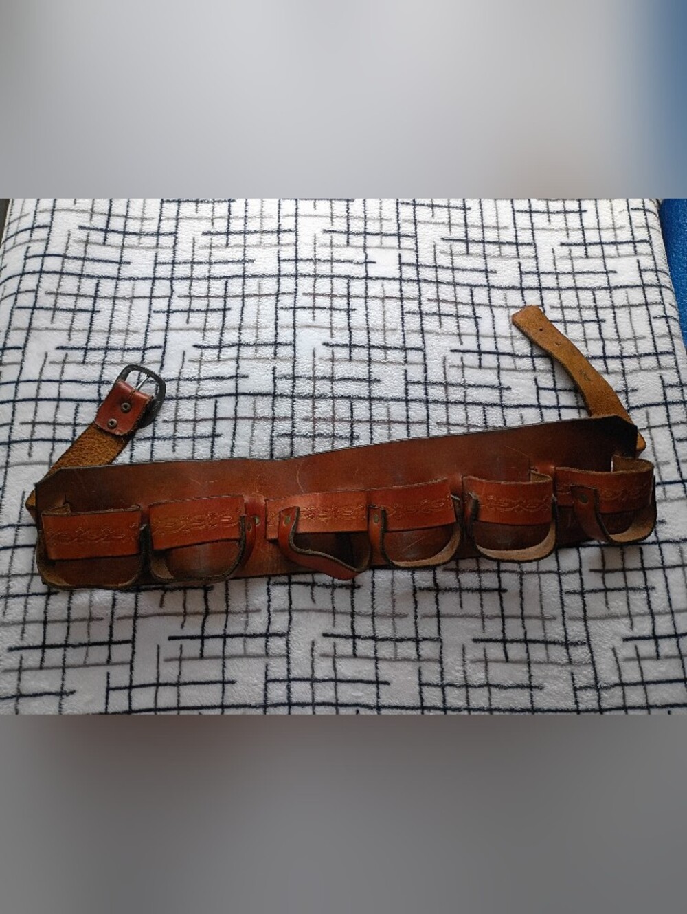 Men's Brown Leather Bandolier or Cartridge Belt NICE CONDITION
